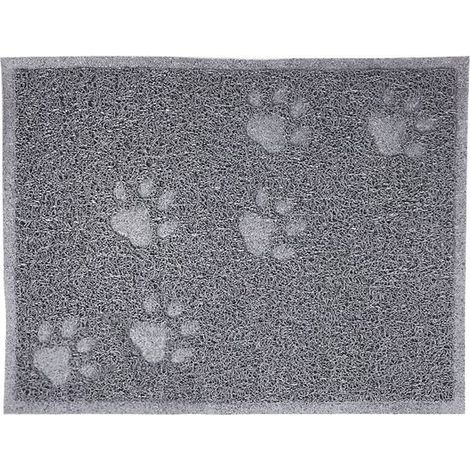 Alfombrilla resistente de PVC para arenero de gatos,30x40 cm,mantiene el apartamento limpio,suave para las patas del gato,gris (1/5)