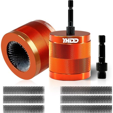 Brush Set For Copper Metal Tubes Of 15 Mm And 22 Mm With Replaceable Heads, Dirt And Paint On Copper And Metal Tubes Of Various Types (1/5)