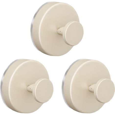 3 Pieces Suction Cup Hook Towel Rack Suction Cups with Extra Strong Hooks for Bathroom Kitchen Cream White (1/5)