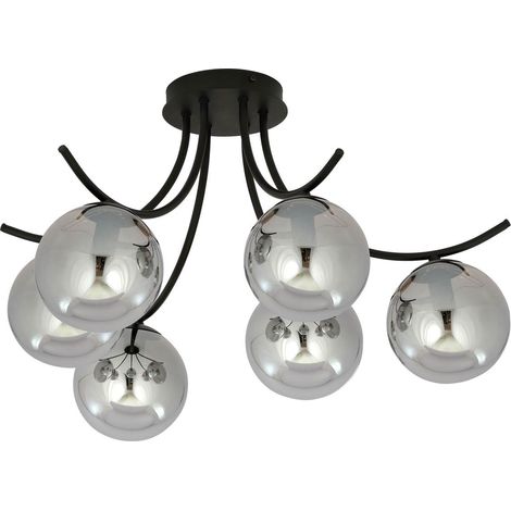 Lampadario Emibig Boston 6xE14 nero grafite vetro moderno (1/4)