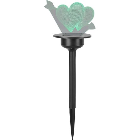 Lampe cœur étanche 3D à double panneau solaire Lampe solaire de jardin pour routes Love Heart Arrows (1/5)