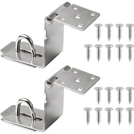 5 Zoll Winkel Scharnierschloss, Edelstahl Sicherheitsüberfalle, 2 Stück Gartentor Verriegelung