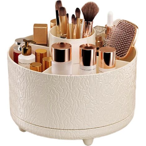 Drehbare Kosmetikaufbewahrungsbox für Schminkpinsel, ideal für den Schminktisch. (1/5)