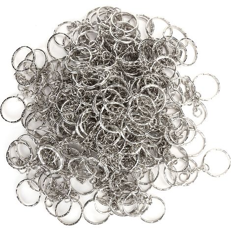 Lot de 200 anneaux porte-clés avec chaîne, maillons ouverts en alliage de zinc, accessoires de bricolage pour création de bijoux (1/5)