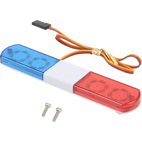 Feu LED Police pour Voitures RC 1/8 1/10 - Simulation Gyrophare avec 4 Modes Alarme Lumineuse Rouge Bleu (1/5)