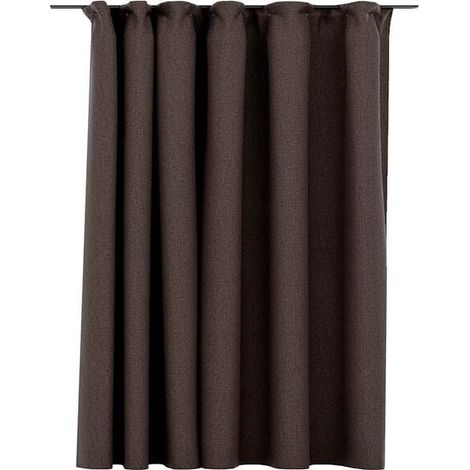 Rideaux occultants en lin avec crochets, taupe, 290 x 245 cm (1/5)