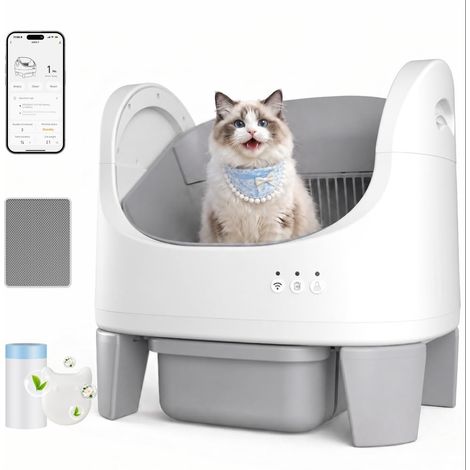 Litière Automatique Chat Autonettoyante App Contrôle Anti-Pincement Chat (1/5)