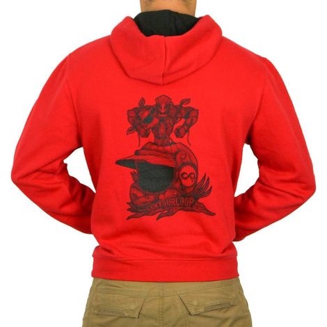 Sweat capuche pour moto Homme L'entourloop Tree of Life Rouge (1/2)