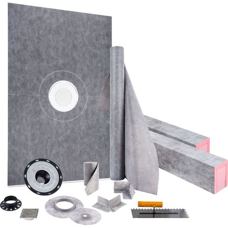 Kit de Douche Étanche 48x72 cm avec Receveur et Bonde Centrale ABS (1/5)