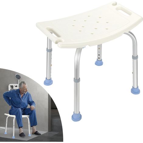 Randaco Sgabello da bagno regolabile in altezza sedia da doccia sgabello da doccia fino a 150kg (1/5)