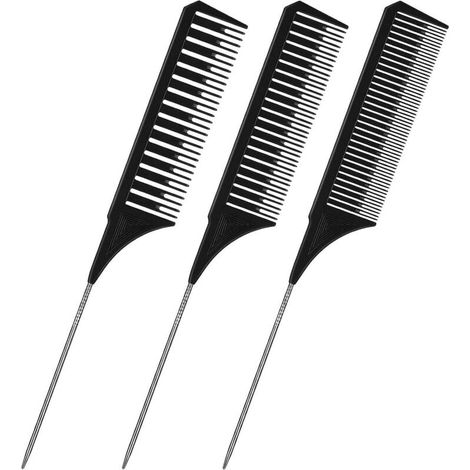 Ensemble de peignes de mise en valeur de différentes tailles, peignes à cheveux en métal, peignes à queue de rat, peignes à cheveux en plastique pour femmes et hommes, coiffure H (1/3)