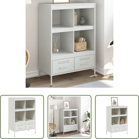 vidaXL Metall Schrank -  Highboard Weiß 68x39x101,5 cm Stahl (1/5)