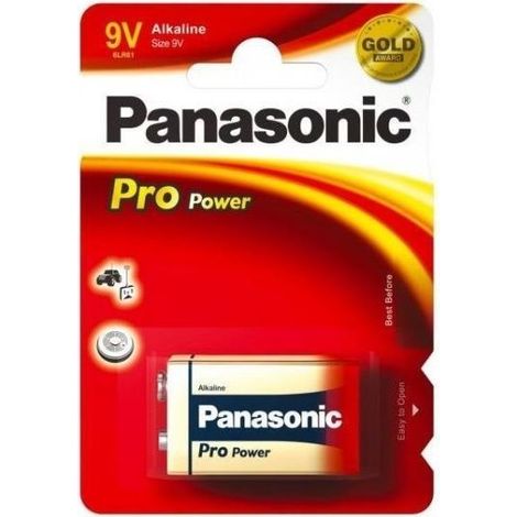 Blister da 1 pila alcalina 9V Panasonic "Pro Power" - 9V, 6LR61, MN1604 (1/2)