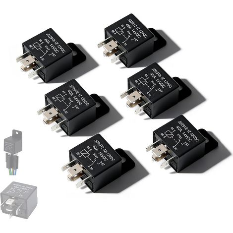 Relais 12V, Relais 12V 4 Broches, Commutateur De Puissance Relais Contacteur, Convient Pour Voitures, Véhicules Et Applications Électriques Industrielles (1/5)