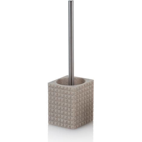 "Portascopino WC GEOMETRIC in resina e metallo sabbia"