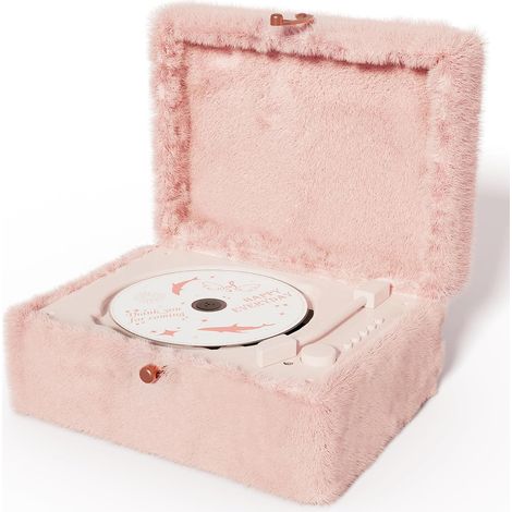Lecteur CD en peluche rose avec Bluetooth, télécommande (1/5)