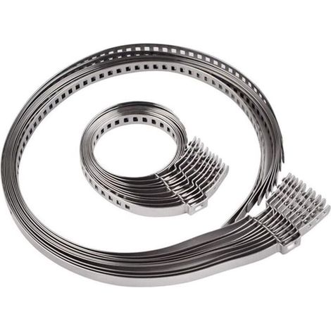 Aougo – Collier de serrage 10 Pcs en acier inoxydable – Diamètre de serrage 4 à 12 mm – Résistant à la corrosion – Pour tuyauterie d'eau (1/5)