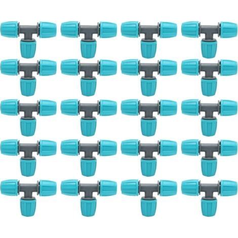 20pcs Raccords en T Barbelé, 16mm Raccords de Tuyau Barbelé Raccords Irrigation Goutte à Goutte Connecteurs en T de Tube Adaptateur 3 Voies Joints de Tuyau pour Jardin Cour Arrosage des Plantes (1/5)