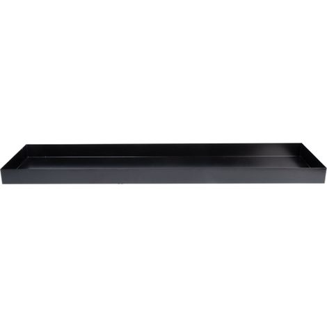 Esschert Design – Bac miroir d'eau jardin noir rectangulaire 28x117,8x6,2cm – Volume 20,27L – Matériaux fer et PMMA – Avec niveau à bulle (1/5)