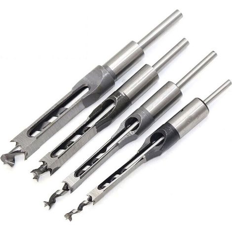 4 Burins À Trous Carrés - Acier Rapide HRC 48-50 - Pour Mortaiseuse Bois - 6,35 mm 7,94 mm 9,5 mm 12,7 mm (1/5)