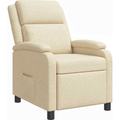 Poltrona reclinabile Crema Tessuto vidaXL (1/5)
