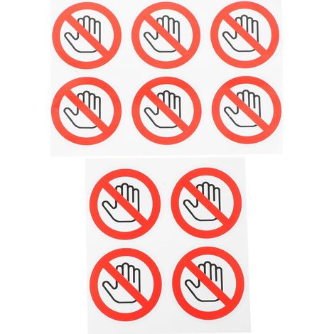 Lot de 10 autocollants pour voiture - Panneau d'avertissement industriel en vinyle « Ne pas toucher » - Panneau de sécurité sans contact - Autocollant en vinyle pour sol bébé (1/5)
