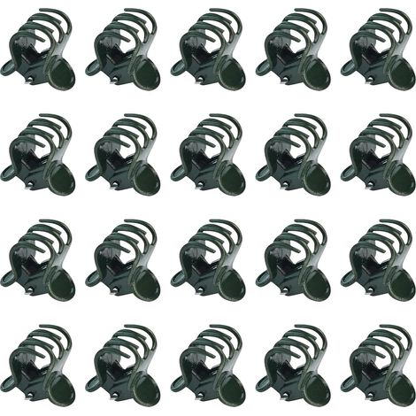 Clips de Support pour Orchidées en Plastique Vert Foncé 150 Pièces Pinces Légères pour Plantes Grimpantes Fixation Tiges Fleurs et Vigne Accessoires J (1/4)