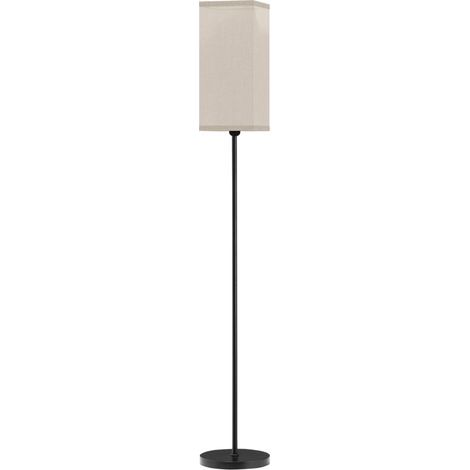 Lampadaire d'intérieur Lampadaire sur pied salon lampe salon sur pied avec abat-jour beige effet lin interrupteur à pied Ø 25 x 161,5 cm noir (1/5)