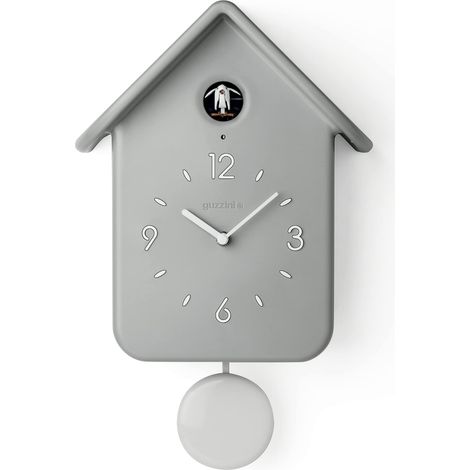Guzzini Qq Home Orologio a Cucù con Pendolo, 24.8 x 12 x 39 cm, Grigio chiaro (1/4)