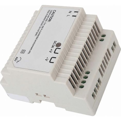 Transformateur de puissance industriel 24 V 60 W compatible avec un montage sur rail DIN et une plage d'entrée de 100 à 240 V pour la régulation de tension (1/4)