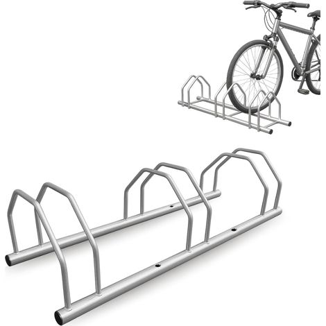 Rastrelliera portabici a 3 posti in acciaio zincato - Misura 73x30x20 cm - Montaggio a parete o pavimento per parcheggio per bici (1/5)