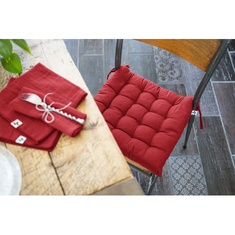 Assise matelassée Outdoor déperlant - Anti-UV "Kala" en Coton 38 x 38 cm l'Effet Papillon