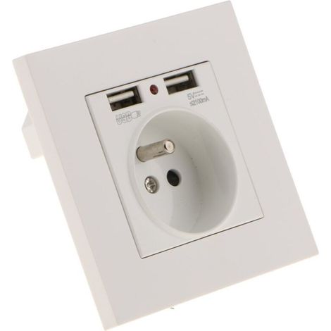 Aougo – Presa a muro da incasso con doppia porta USB, 5V 2.1A – Ricarica rapida per dispositivi digitali – Installazione semplice in spazi ristretti – 2100mA (1/4)