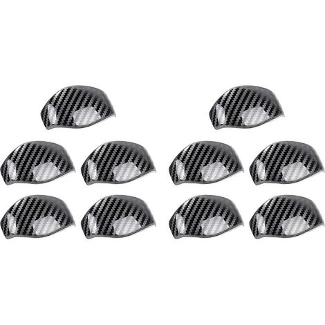 Lot de 10 protections adhésives pour pommeau de levier de vitesse intérieur, style fibre de carbone, en ABS, pour Honda Civic 2016-2019 (10e génération) (1/5)