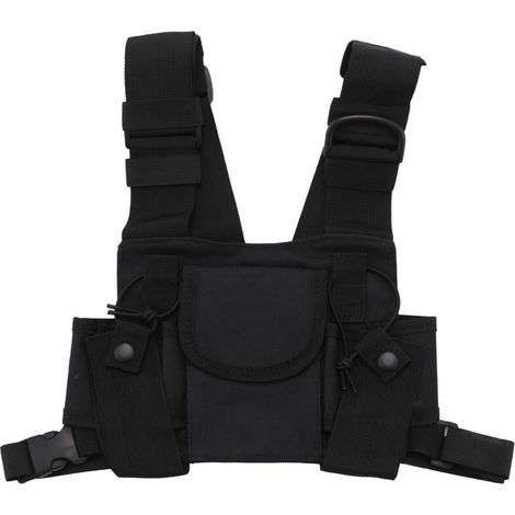 Harnais de poitrine pour radio de poche, bretelles, étui pour radio bidirectionnelle (talkie-walkie), compatible avec UV-5R Noir-AquaForge (1/5)