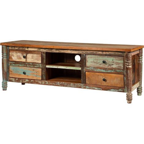 Mobile TV Legno riciclato multicolore Laccato 160x50x55 cm montato FABLE 33 (1/3)