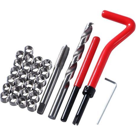 M8 x 1,25 mm Edelstahl-Gewindereparaturset (metrisch) – 30-teilig – Kompatibles Handwerkzeugset für Kfz-Reparaturen (1/4)