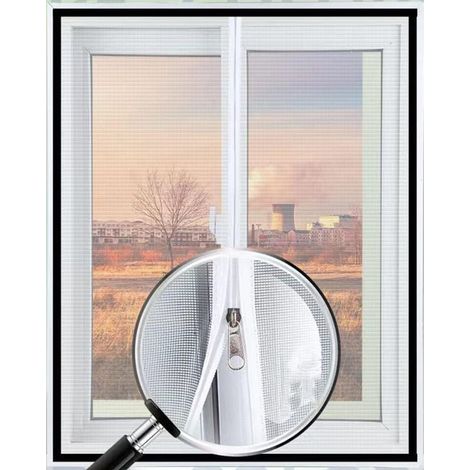 Filet de sécurité pour fenêtre sur mesure pour chat,Protection en maille pour fenêtre pour chat,Moustiquaire anti insecte anti moustique avec adhésif,Position de fermeture éclair (1/5)