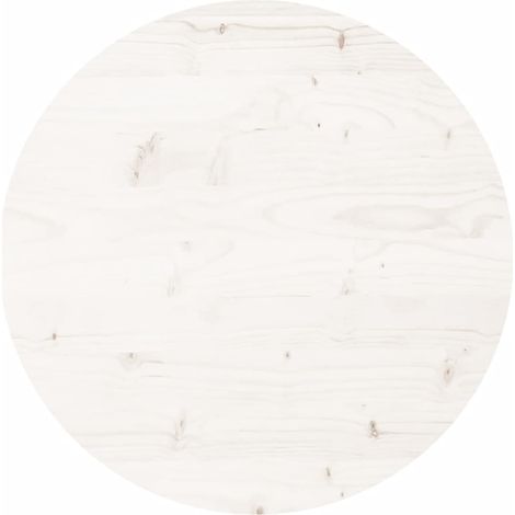 Dessus de table rond blanc Ø50x3 bois de pin massif (1/5)