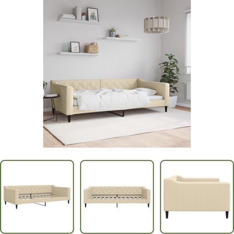 vidaXL Canapé - Lit de repos crème 100x200 cm tissu (1/5)