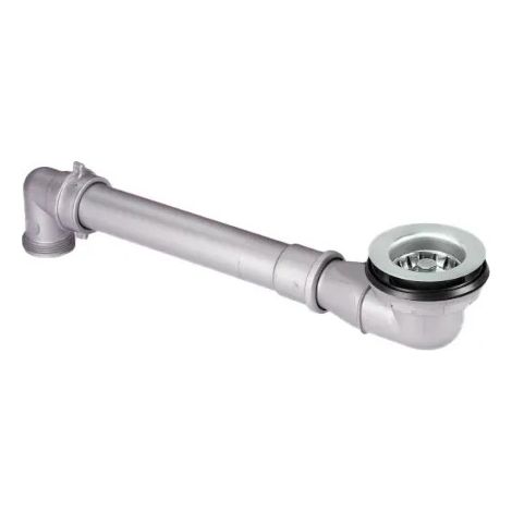 Scarico a cestello salvaspazio, per lavello grigio, 80mm, foro 60mm