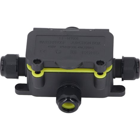 Boîtier de jonction électrique étanche IP68 à 4 voies, boîtier de câble d'alimentation en plastique 450 V pour éclairage paysager LED extérieur (1/5)