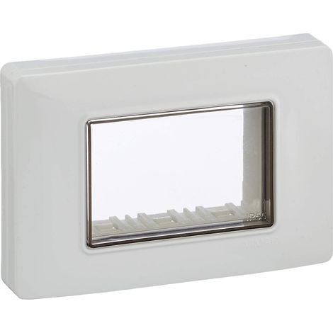 Vimar 0R14943.01 Calotta da parete IP55, 3 moduli Eikon, Arké e Plana, con viti, per scatole da incasso 3 moduli, bianco (1/3)