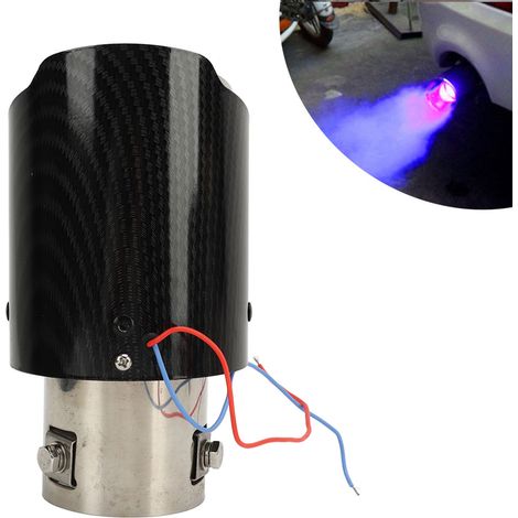 (Exclusivité Mexique) Modification automobile : pot d'échappement illuminé en fibre de carbone, éclairage LED haute température, effet flamme, embout en acier inoxydable (1/5)
