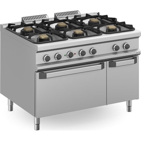 Fourneau à gaz - 6 feux - 5,5 kW - Avec four électrique - Arilex