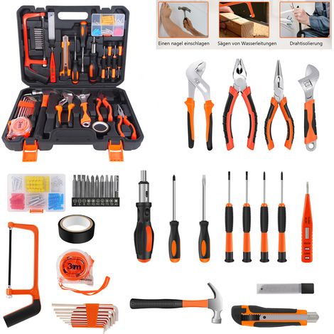 102 pièces boîte à outils set tournevis set boîte à outils marteau à cliquet DIY