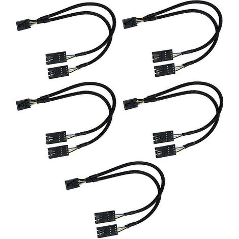Câble répartiteur RGB pour ventilateur, 4 broches mâle vers femelle, compatible avec hub RGB, Lighting Node Core et iCUE Commander CORE XT (lot de 5). (1/5)