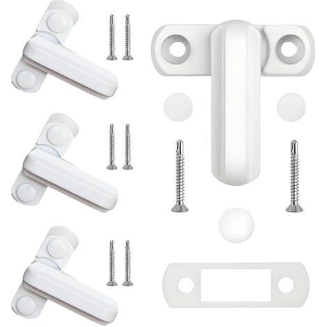 Lot de 4 Sécurité de Fenêtre Serrure de Fenêtre en Métal Blanc Sécurité Fenêtre Anti-Intrusion pour Différentes Portes et Fenêtres et Sécurité de la Maison (1/5)