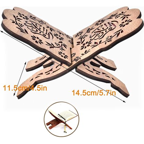 Lot de 2 - Coran En Bois Musulman Porte-Livre Pliant Support Bibliothèque En Kuran Sacré Pour La Décoration De La Maison (1/5)