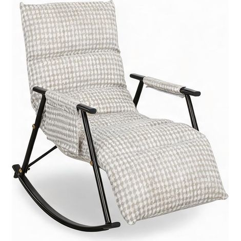 Fauteuil gris y Blanco en lino métal 100 x 62 x 89 cm (1/5)